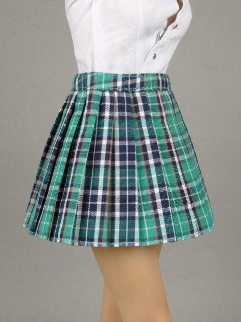 1/6 Scale Female Green Tartan Plaid Skirt Version#2